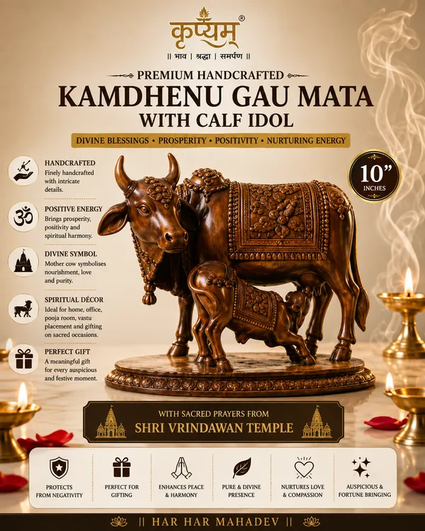 Brown_Resin_Marble_Dust_Kamdhenu_Cow_And_Calf_Idol_Home