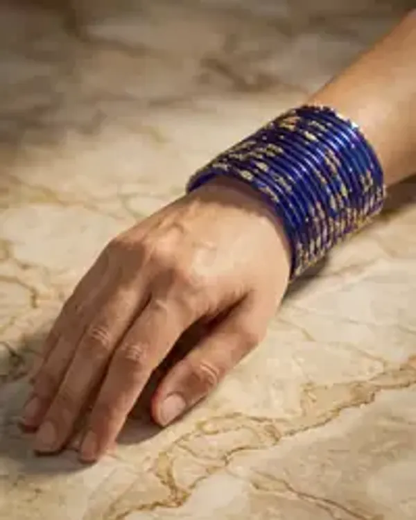 Kripyam_Premium_Royal_Blue_Glass_Bangles_Set_For_Women_Designer_Gold_Leaf_Stone_Work_Glass_Chudi_Bridal_Wedding_Festive_Traditional_Wear_Elegant_Glass_Bangles