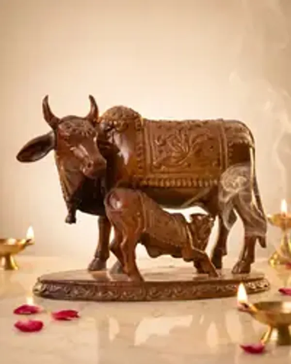 Premium_Kamdhenu_Gaumata_With_Calf_Idol_Sacred_Cow_Calf_Murti_For_Home_Temple_Office_Spiritual_Decor
