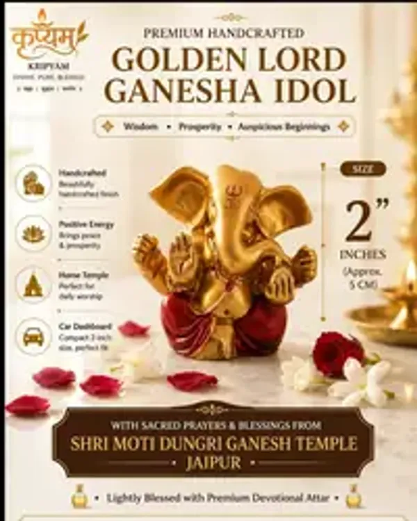Antique_Golden_Lord_Ganesha_Idol_Handcrafted_Ganpati_Murti_For_Home_Temple_Office_Desk_Car_Dashboard_Spiritual_Decor
