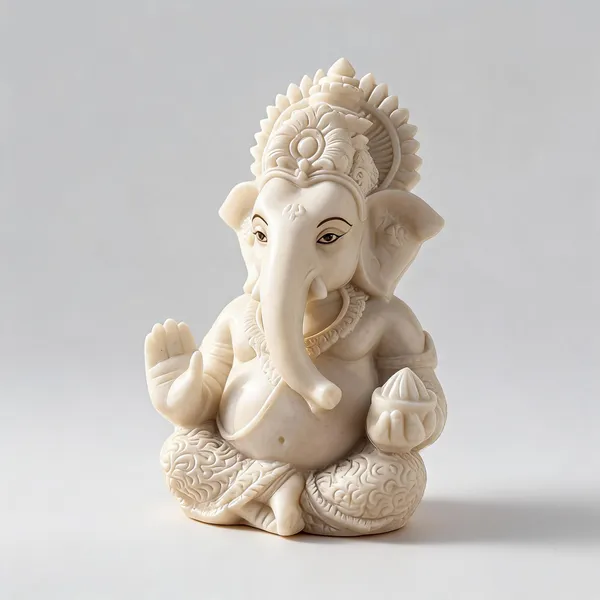 White_Resin_Marble_Dust_Ganesha_Idol_Home
