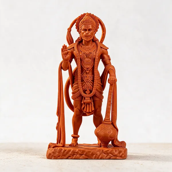 Orange_Resin_Marble_Dust_Hanuman_Idol_Home