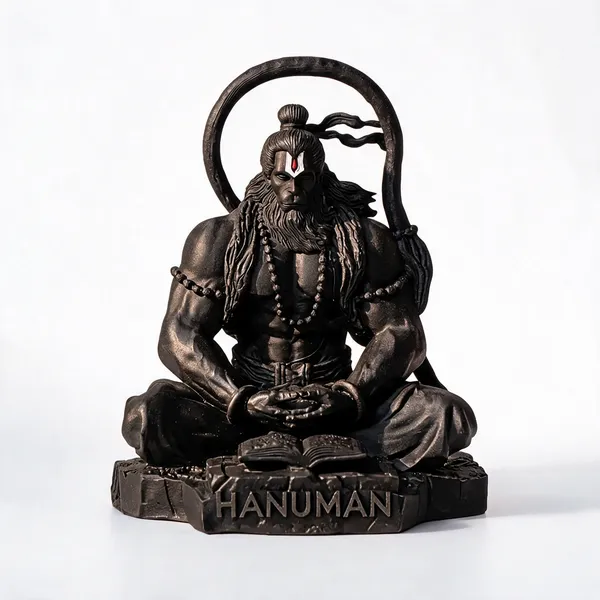 Black_Resin_Marble_Dust_Hanuman_Idol_Home