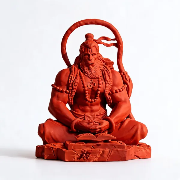 Orange_Resin_Marble_Dust_Hanuman_Idol_Home