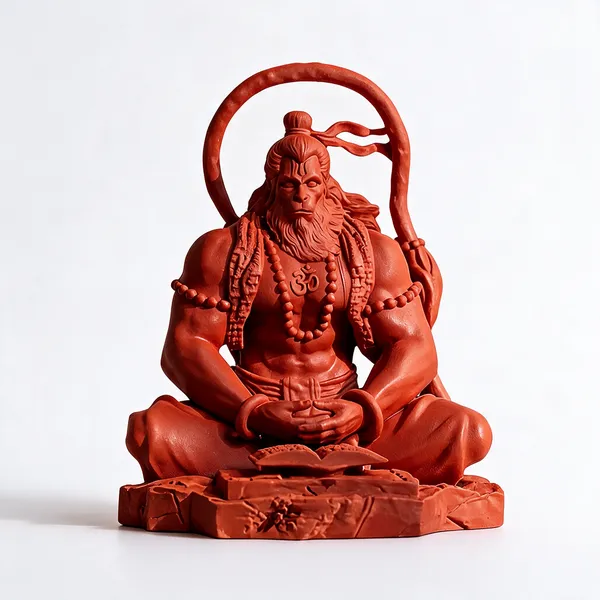 Orange_Resin_Marble_Dust_Hanuman_Idol_Home