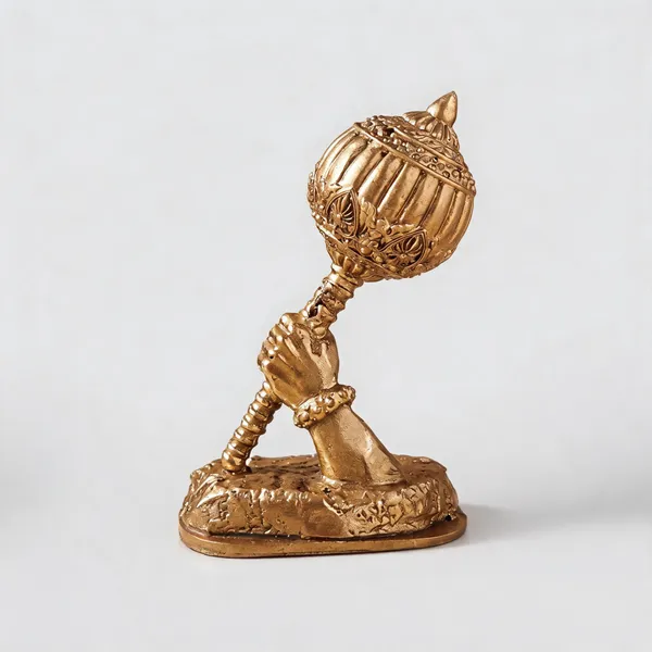 Golden_Resin_Marble_Dust_Gada_Hand_Figurine_Home