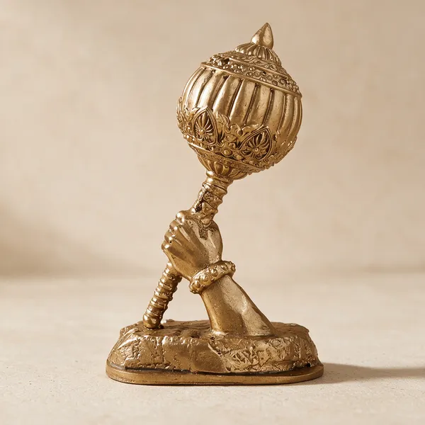Golden_Resin_Marble_Dust_Gada_Hand_Figurine_Home