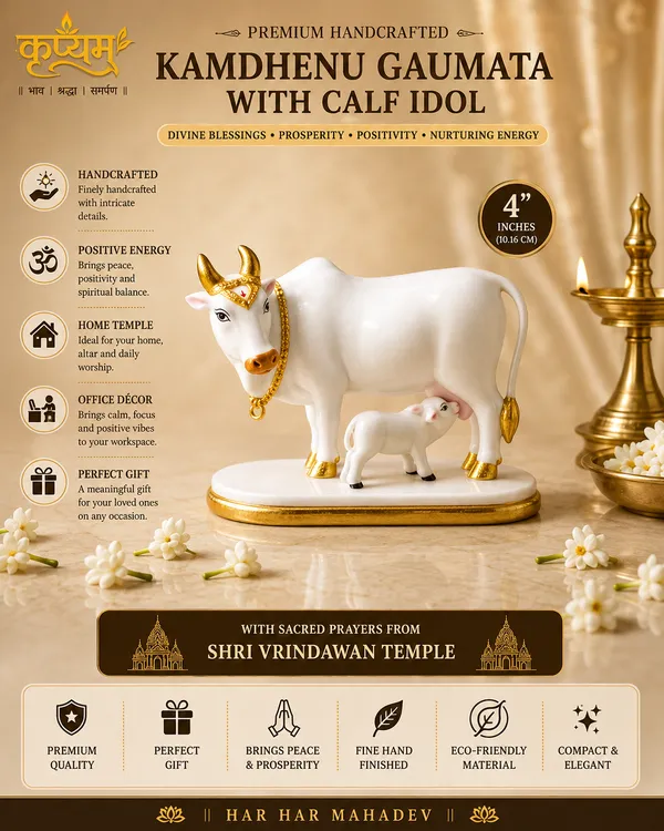 White_Resin_Marble_Dust_Kamdhenu_Cow_And_Calf_Idol_Home