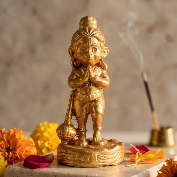 Golden_Resin_Marble_Dust_Bala_Hanuman_Idol_Home