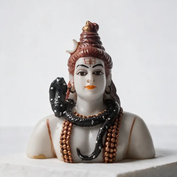 White_And_Brown_Resin_Marble_Dust_Shiva_Bust_Idol_Home