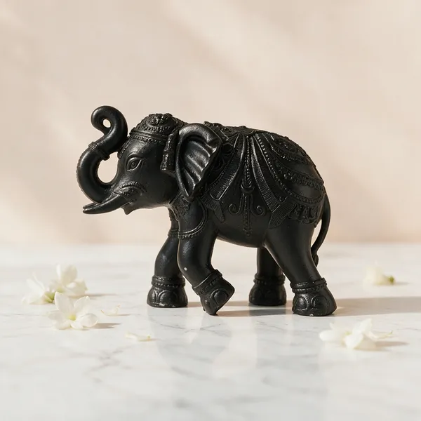Black_Resin_Marble_Dust_Elephant_Idol_Home