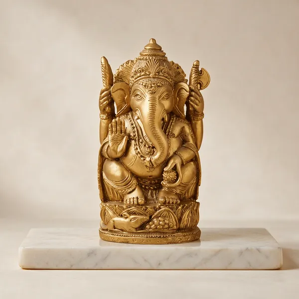 Golden_Resin_Marble_Dust_Ganesha_Idol_Home
