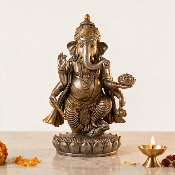 Golden_Resin_Marble_Dust_Ganesha_Idol_Home