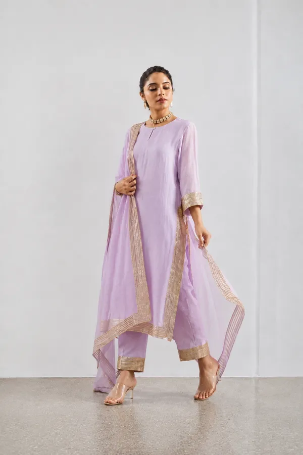Lavender_Chanderi_Gota_Work_Kurta_Set
