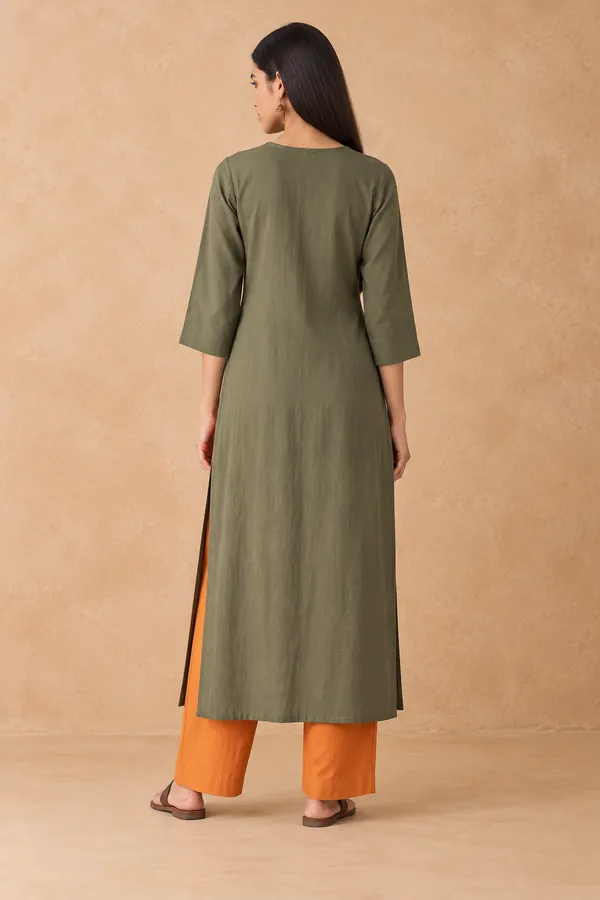 Olive_Green_&_Rust_Kurta_Set