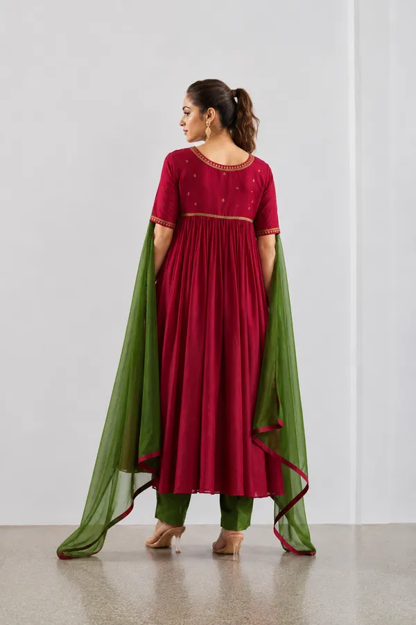Ruhani_Wine_Anarkali_Set