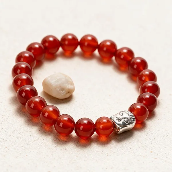 Red_Natural_Stone_Carnelian_Bead_Bracelet_For_Unisex