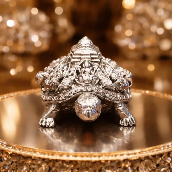 Astrobj_Silver_Aluminium_Tortoise_Idol_Prosperity_Decor
