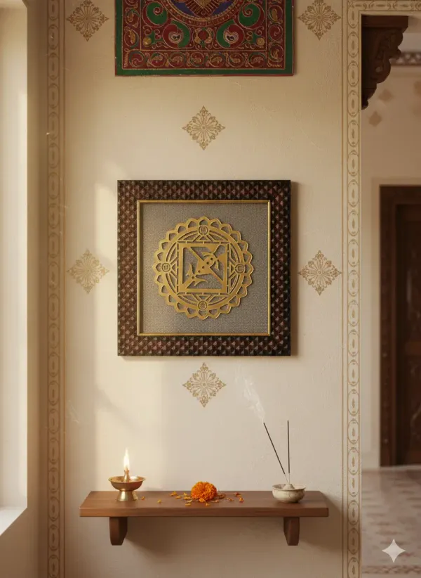 Wood_Vastu_Purush_Sacred_Symbol_Decorative_Frame_7.5X7.5_In
