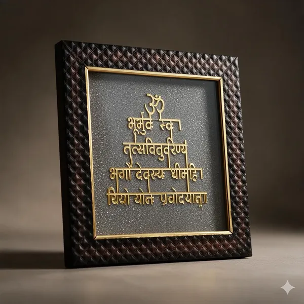 Wood_Spiritual_Gayatri_Mantra_Decorative_Frame_7.5X7.5_In