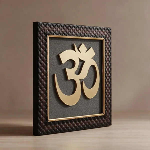 Pyrite_Spiritual_Om_Symbol_Decorative_Frame_7.5X7.5_Inches