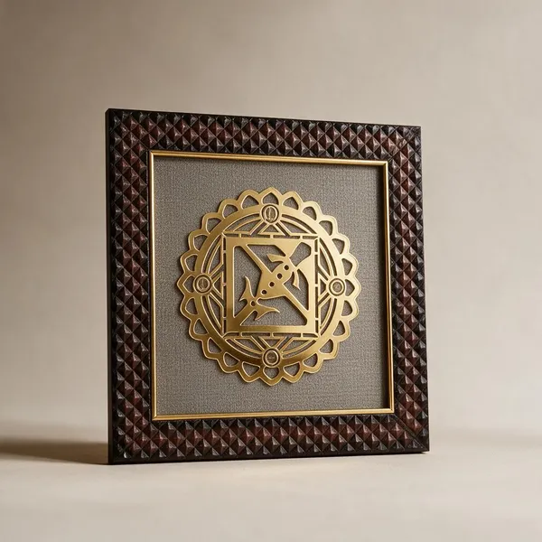 Wood_Vastu_Purush_Sacred_Symbol_Decorative_Frame_7.5X7.5_In