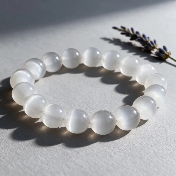 White_Natural_Stone_Rose_Quartz_Healing_Bracelet_For_Unisex
