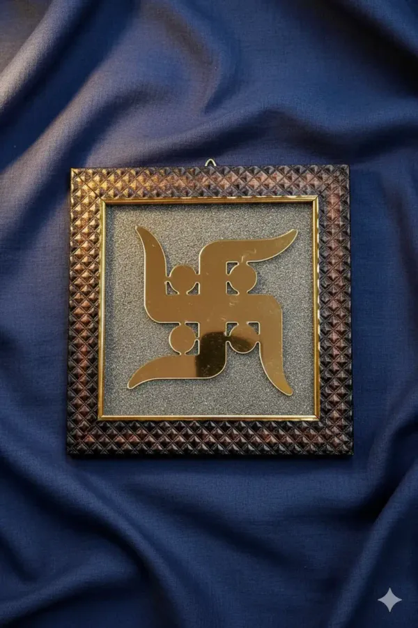 Wood_Vastu_Swastik_Symbol_Decorative_Frame_7.5X7.5_Inches