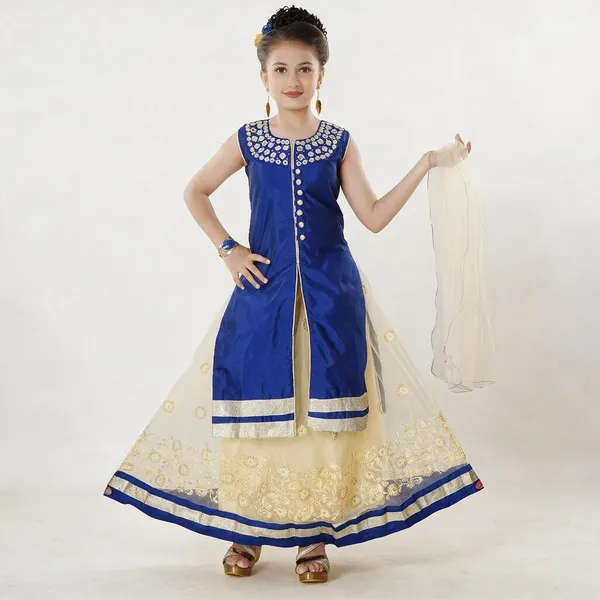 Girls_Lehenga_Choli_Ethnic_Wear_Self_Design_Lehenga_Choli