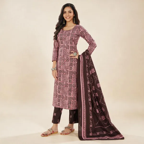 Printed_Kurta,_Trouser/Pant_And_Dupatta_Set