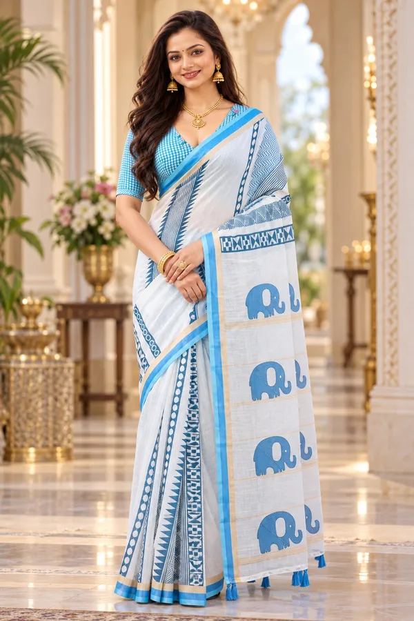 Saarah_Pure_Linen_Saree