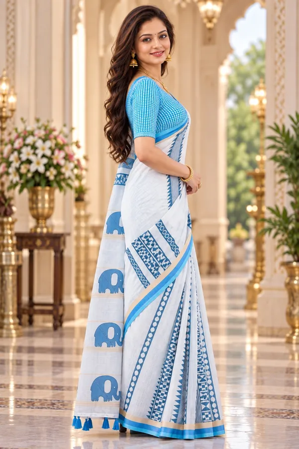 Saarah_Pure_Linen_Saree