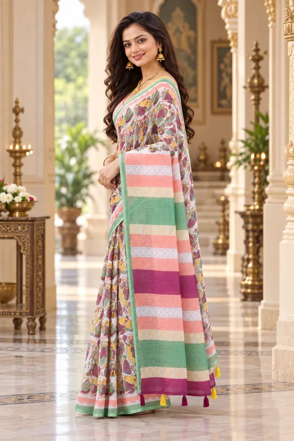 Saarah_Pure_Linen_Saree