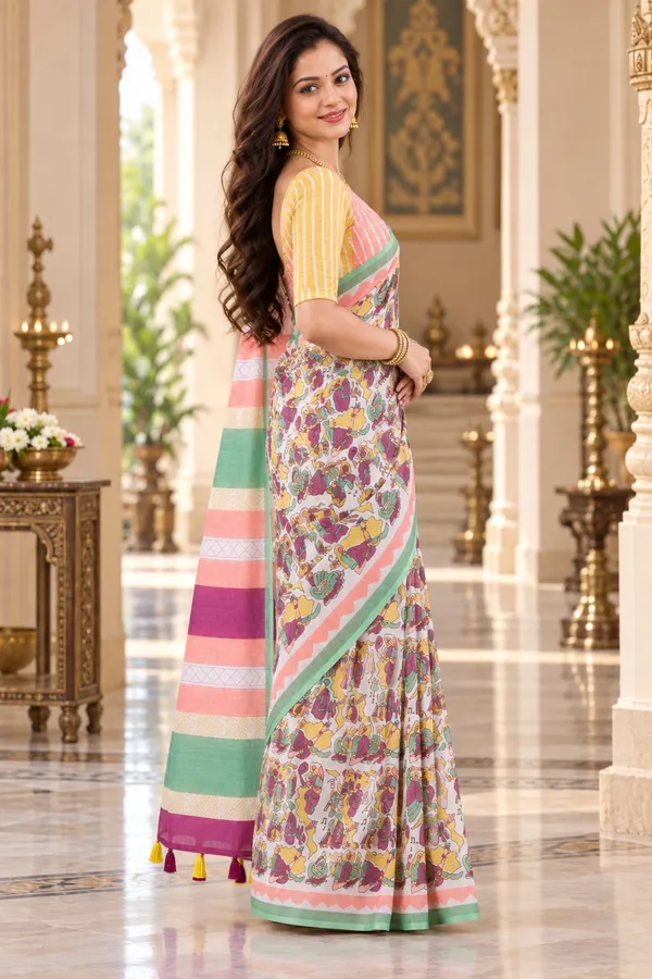 Saarah_Pure_Linen_Saree