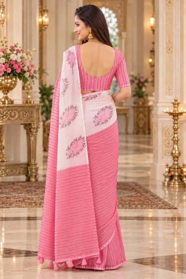 Saarah_Pure_Linen_Saree