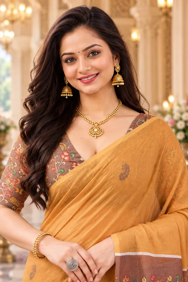 Saarah_Pure_Linen_Saree