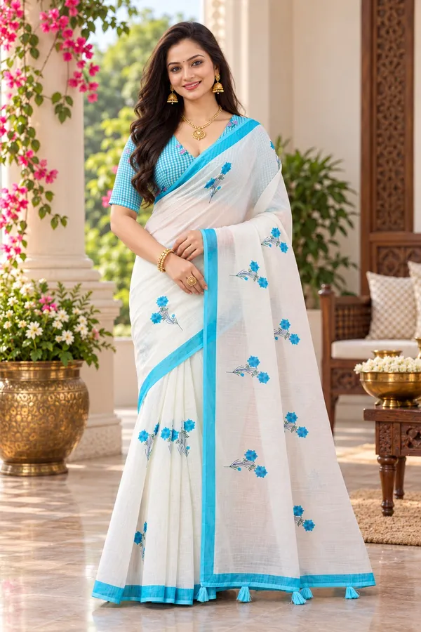 Saarah_Pure_Linen_Saree