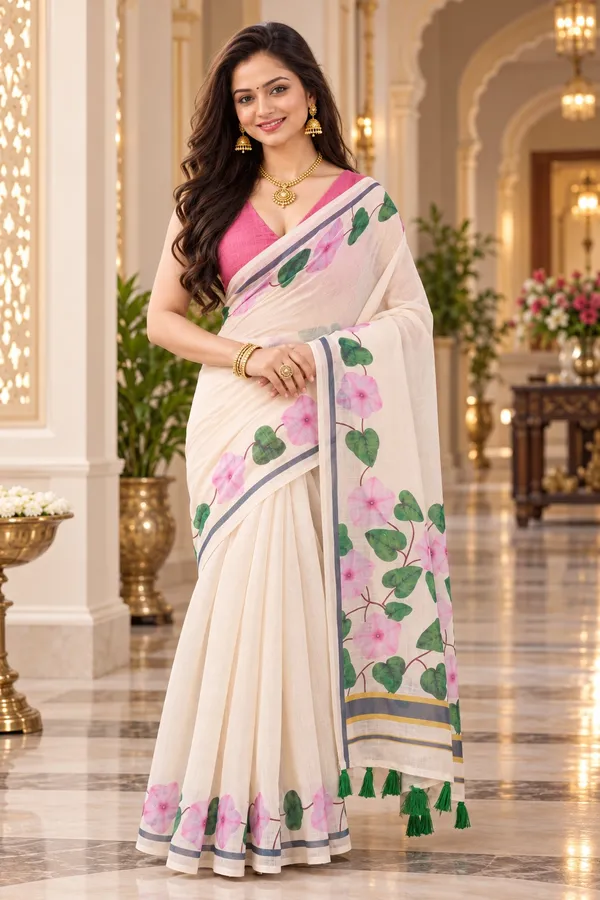 Saarah_Pure_Linen_Saree