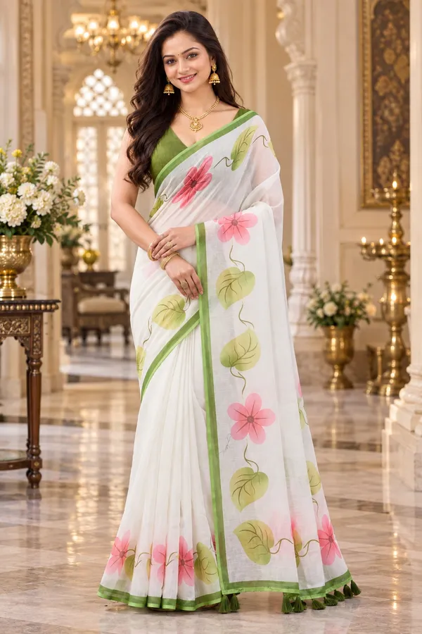 Saarah_Pure_Linen_Saree