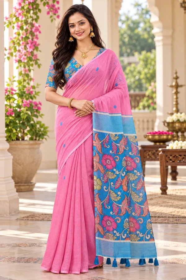 Saarah_Pure_Linen_Saree