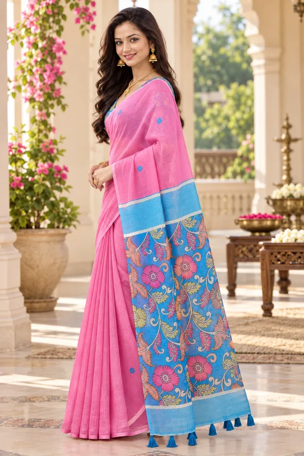 Saarah_Pure_Linen_Saree