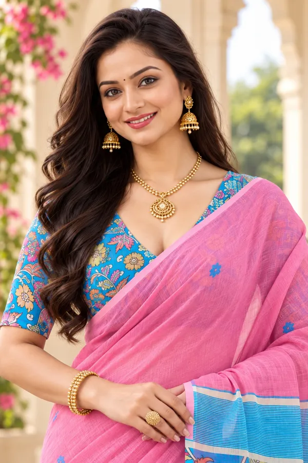 Saarah_Pure_Linen_Saree