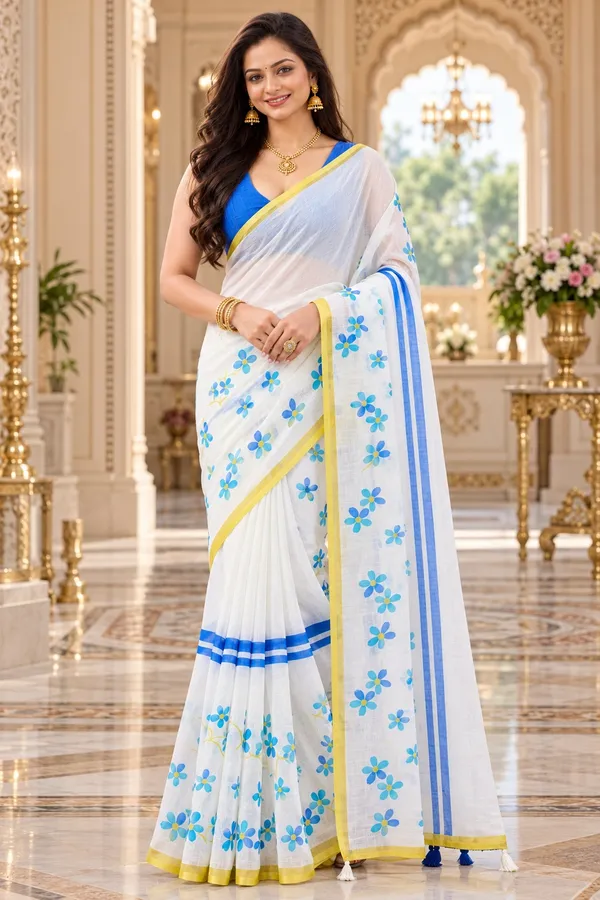 Saarah_Pure_Linen_Saree