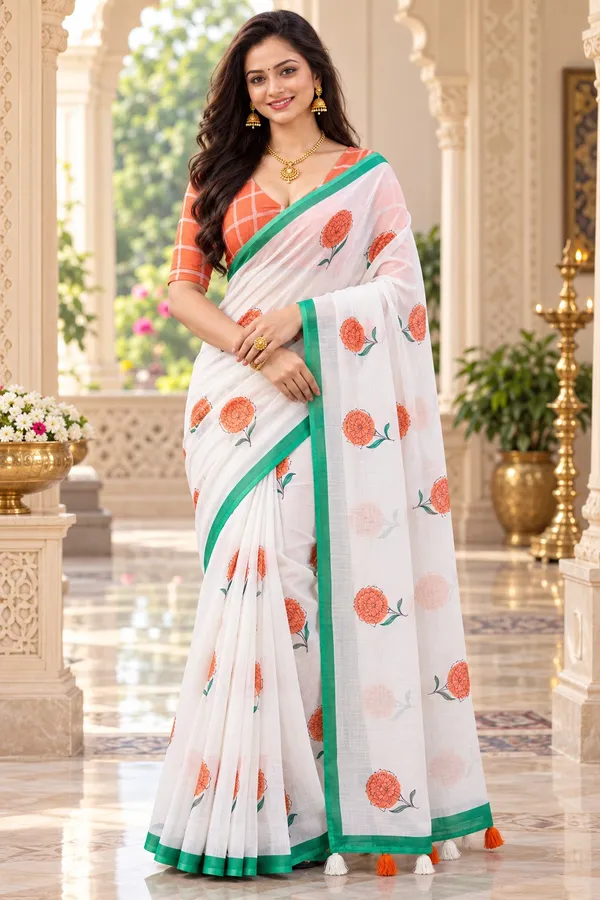 Saarah_Pure_Linen_Saree