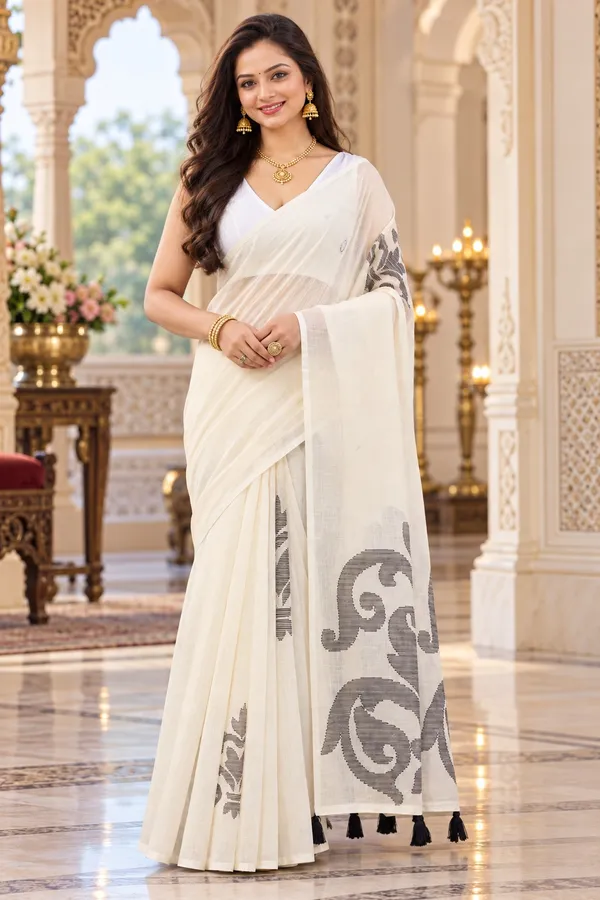 Saarah_Pure_Linen_Saree