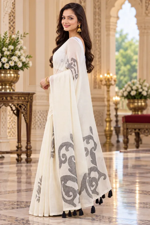 Saarah_Pure_Linen_Saree