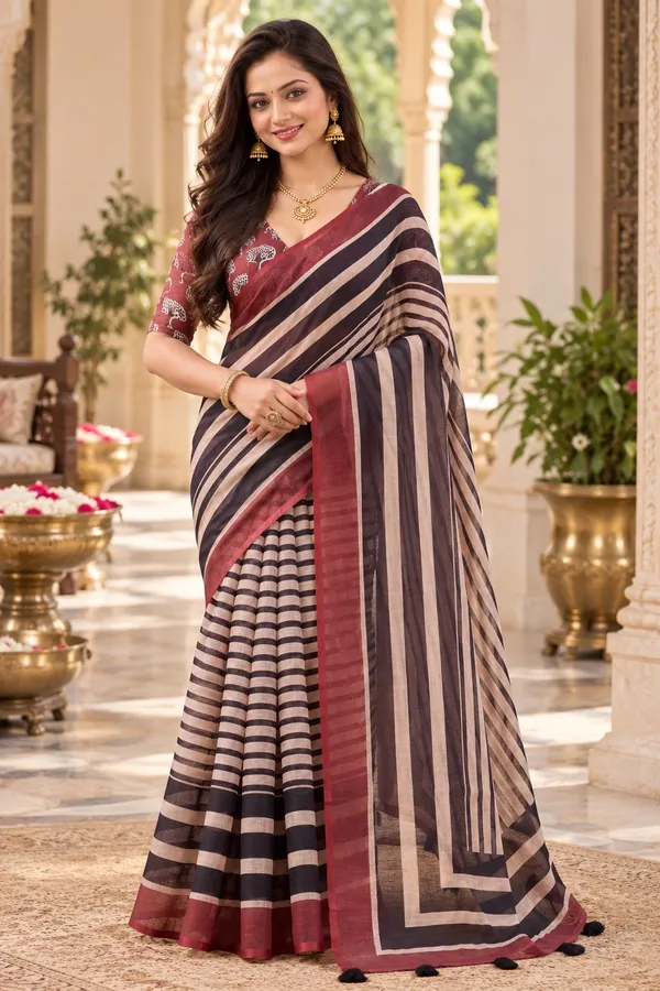 Saarah_Pure_Linen_Saree