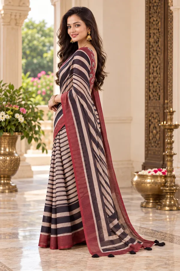 Saarah_Pure_Linen_Saree