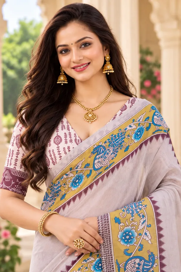 Saarah_Pure_Linen_Saree