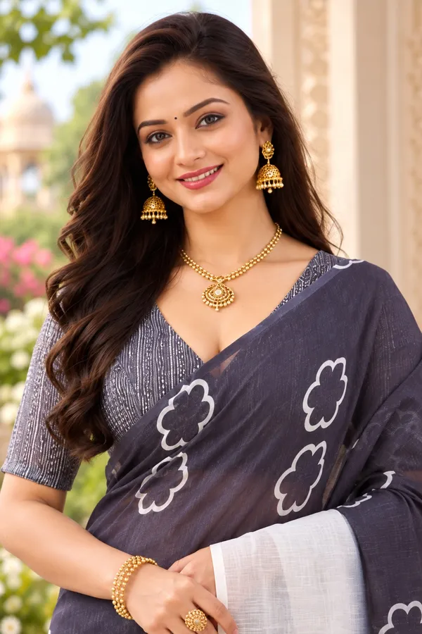Saarah_Pure_Linen_Saree